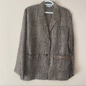 NWOT - Vintage Renzo Realli Brown 100% Silk Blazer